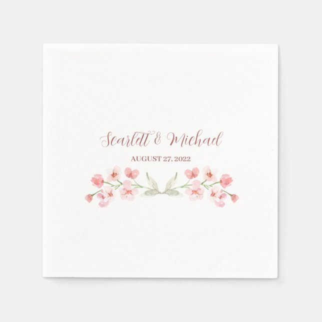 Guardanapo De Papel Moderno Elegante Terrestre Floral (Frente)