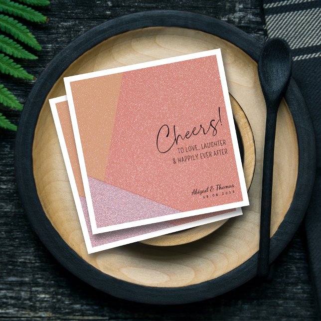 Guardanapo De Papel Moderno Felizmente Depois Da Geometria De Casament (Modern Happily Ever After Wedding Bold Geometric Napkins)
