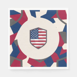 Guardanapo De Papel Moderno Geométrico Militar Patriótico Orgulhoso Fe