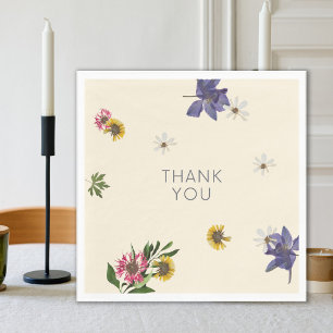 Guardanapo De Papel Moderno Lilac Fuschia Floral Obrigado Napkins