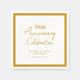 Guardanapo De Papel Moderno Minimal Aniversário de 50 Anos de Casament