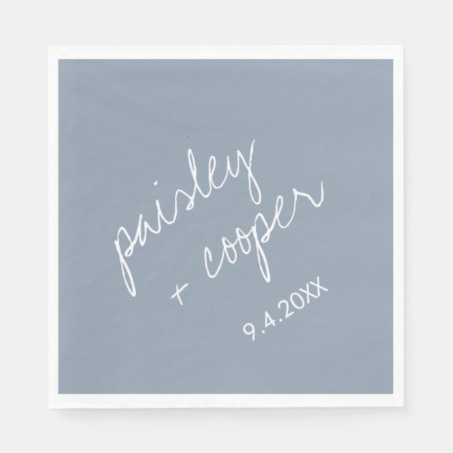 Guardanapo De Papel Moderno Minimalista Dusty Blue Wedkins (Frente)