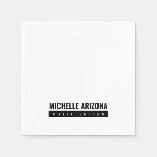 Guardanapo De Papel Moderno minimalista em preto e branco