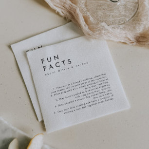Guardanapo De Papel Moderno Minimalista Fatos de Diversão Casando Napk