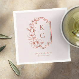 Guardanapo De Papel Moderno Minimalista | Monograma de Casamento