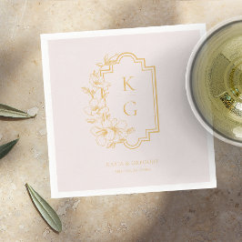 Guardanapo De Papel Moderno Minimalista | Monograma de Casamento