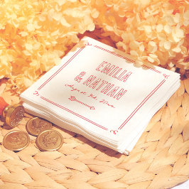 Guardanapo De Papel Moderno Ousado Retro Casamento Cupido Desenhado à