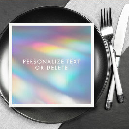 Guardanapo De Papel Moderno Pastel Rainbow Mermaid Unicorn Holographic