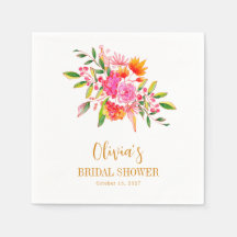 Moderno Rosa Laranja Floral Noiva Personalizado