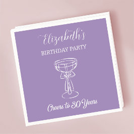 Guardanapo De Papel Moderno Roxo Cheers aos 30 anos Aniversário Napkin