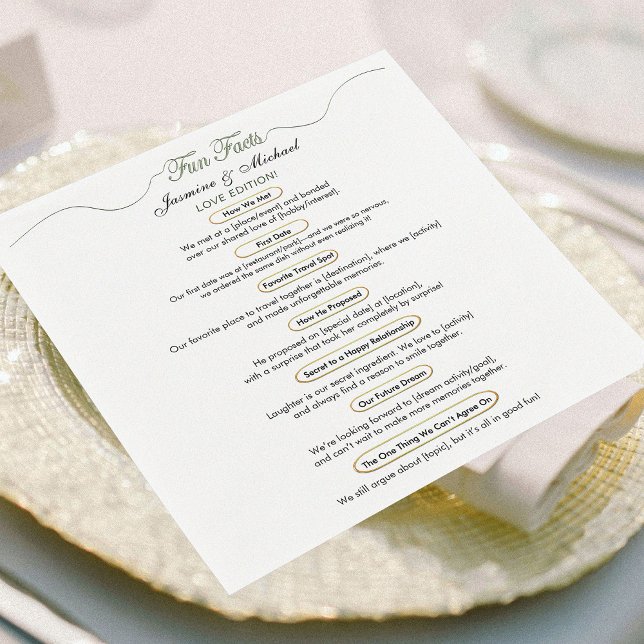 Guardanapo De Papel Moderno Sábio Verde Dourado Fatos De Casamento Bon (Criador carregado)