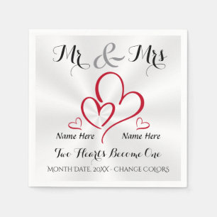 Guardanapo De Papel Moderno Sr. e Sra. Cocktail Napkins PERSONALIZADO