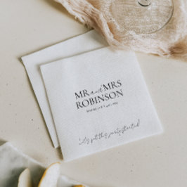 Guardanapo De Papel Moderno Sr. e Sra. Elegant Wedding Napkin