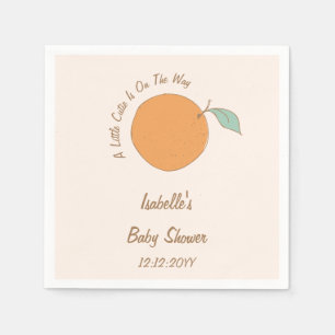 Guardanapo De Papel Moderno Um Pequeno Chá de fraldas Laranja Cutie