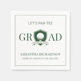Guardanapo De Papel Moderno Verde e Branco Elegante Golfe Graduação