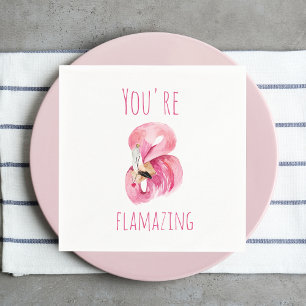 Guardanapo De Papel Moderno Você É Uma Beleza Incrível Flamingo Ros