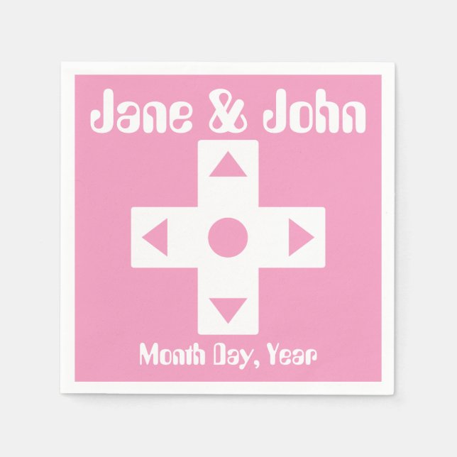 Guardanapo De Papel Modo Multijogador em Nápoles Petal Rosa (Frente)