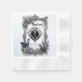 Guardanapo De Papel Moldura de Casamento do Cisne Negro – Amor Românti