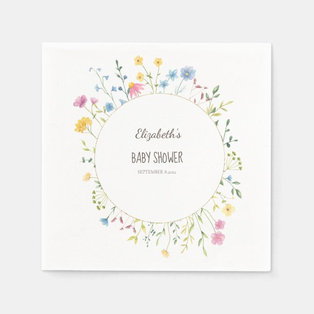 Guardanapo De Papel Moldura de Prados de Flores Selvagem (Frente)