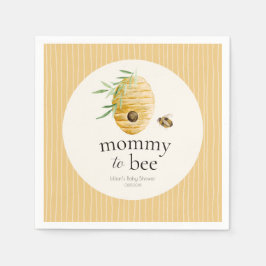 Guardanapo De Papel Mommy To Bee Striped Yellow Honey Bee Baby Shower