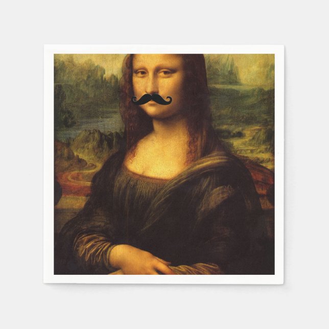 Guardanapo De Papel Mona Lisa Com bigode (Frente)