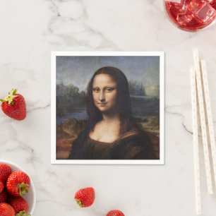 Guardanapo De Papel Mona Lisa & Leonardo da Vinci/vintage Itália