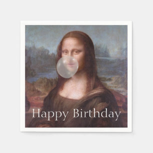 Guardanapo De Papel Mona Lisa soprando goma Feliz aniversário