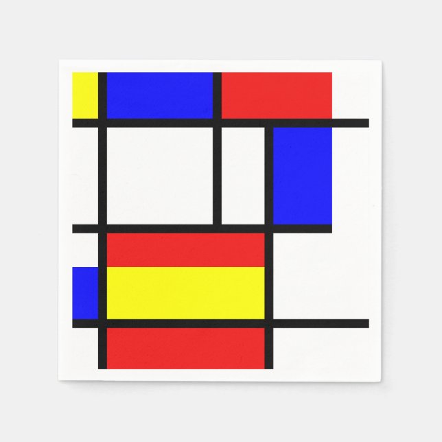 Guardanapo De Papel Mondrian Inspirado (Frente)