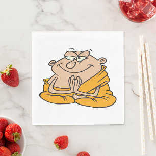 Guardanapo De Papel Monge Zen Engraçado Homem Meditando