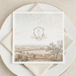 Guardanapo De Papel Monogram French Country Wedding Personalized