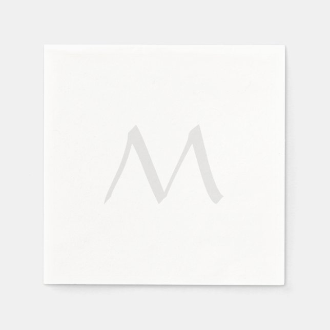 Guardanapo De Papel Monogram Modern Simple Minimalist Plain (Frente)