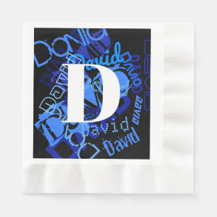 Guardanapo De Papel Monograma Azul Criativo