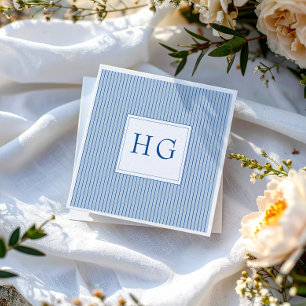 Guardanapo De Papel Monograma Azul de Casamento de Toile Costeira