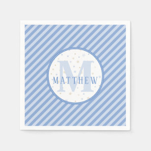 Guardanapo De Papel Monograma Baby Boy Blue