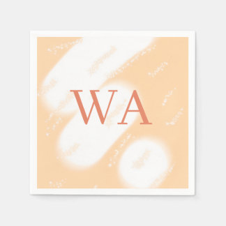 Guardanapo De Papel Monograma branco laranja pastel rosa retro negrito