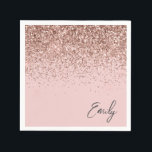 Guardanapo De Papel Monograma Brilhante cor-de-rosa-pincel Dourada cin<br><div class="desc">Girly Rosa Dourado - Blush Pink Sparkle Monogramas Name e First Paper Party Napkins. Isto faz o doce e perfeito aniversário de 16 anos,  casamento,  chá de panela,  aniversário,  chá de fraldas ou festa de solteira presente para alguém que ama luxo de luxo e estilos quíticos.</div>