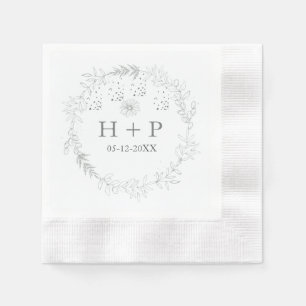 Guardanapo De Papel Monograma Chic Minimalista Cocktail Formal Casamen