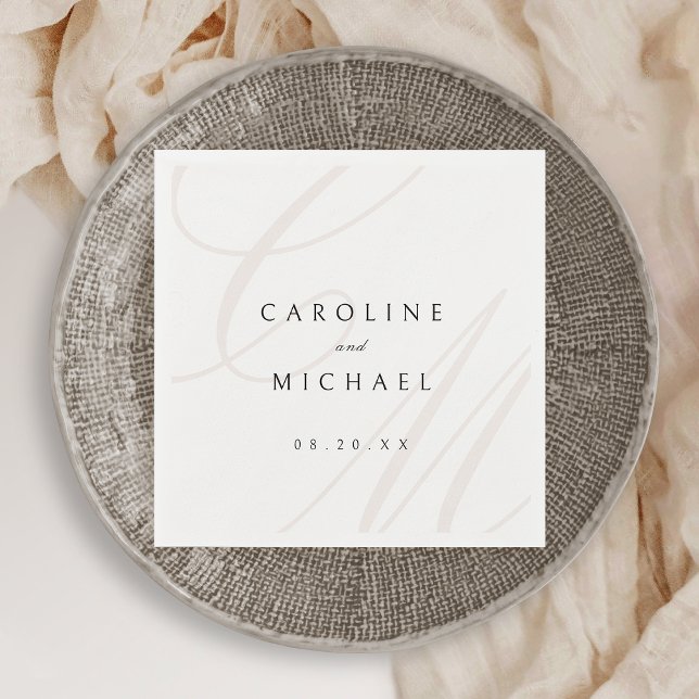 Guardanapo De Papel Monograma clássico de caligrafia (Classic Elegance calligraphy monogram Napkins)