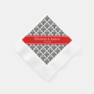Guardanapo De Papel Monograma conhecido vermelho branco preto do