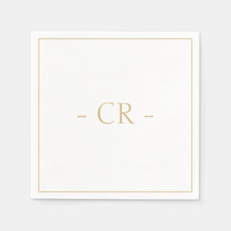 Guardanapo De Papel Monograma das iniciais do Casal ouro e branco