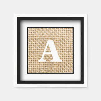 Guardanapo De Papel Monograma de Burlap Casado Russo