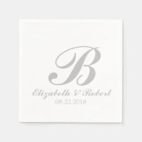 Monograma de Casamento Branco da Cinza Sliver