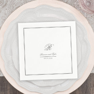 Guardanapo De Papel Monograma de Casamento Clássico Simplesmente Eleg