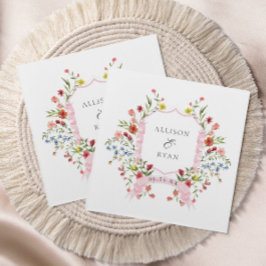 Guardanapo De Papel Monograma de Casamento de Jardim Whimsical