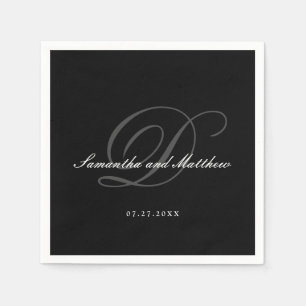 Guardanapo De Papel Monograma de Casamento de Script Tradicional Elega