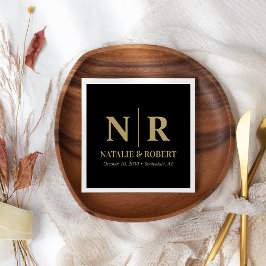 Guardanapo De Papel Monograma De Casamento, Noite E Iniciais Legais