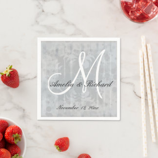 Guardanapo De Papel Monograma de Casamento Personalizado Estrelas de D