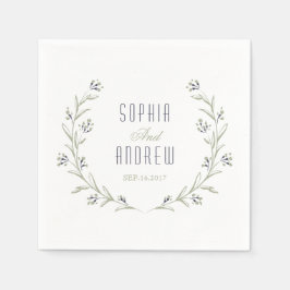 Guardanapo De Papel Monograma de casamento rústico do jardim floral el