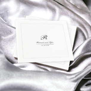 Guardanapo De Papel Monograma de Casamento Tradicional Elegante Simple
