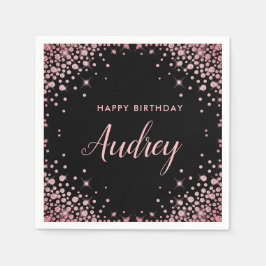 Guardanapo De Papel Monograma de Feliz Aniversário de rua Dourada Glit